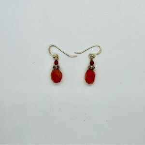 Elegant Red Beaded Earrings